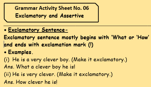 Exclamatory And Assertive Sentences » Englishforlearner