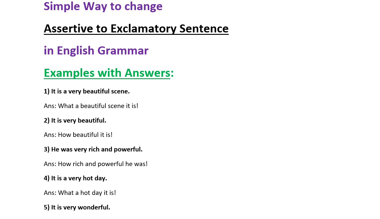 Assertive To Exclamatory Sentence Englishforlearner