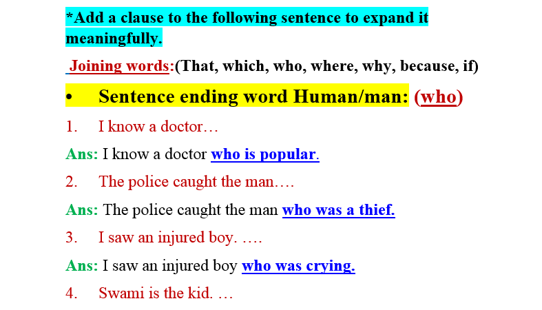 Expand the Sentence