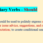 Modal Auxiliary Verb Should