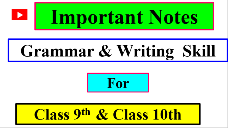 Important Notes : Grammar & Writing Skill