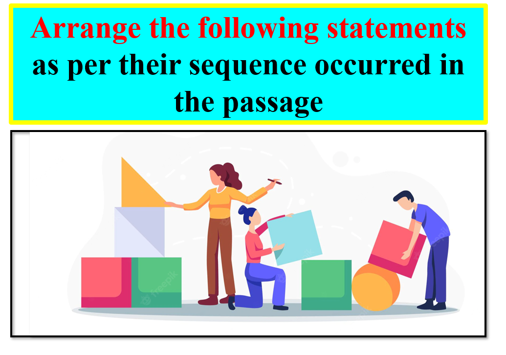 Arrange the following statements as per their sequence occurred in the passage