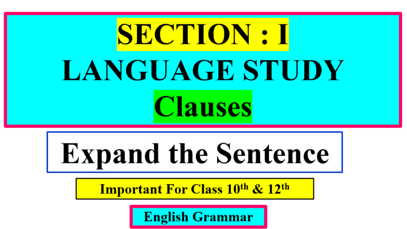 Clauses Expand the sentence