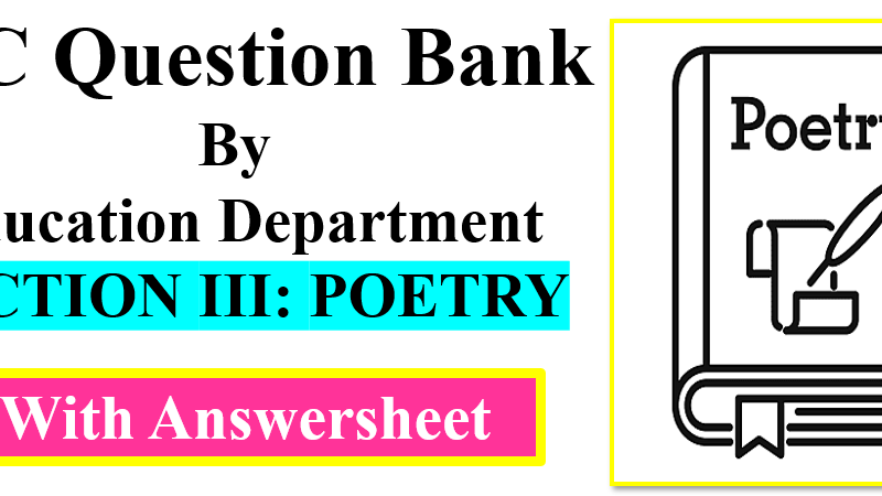 SSC Question Bank By Education Department Section 03 Poetry With Answers