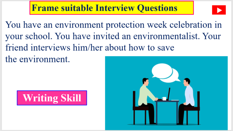 Frame suitable Interview Questions