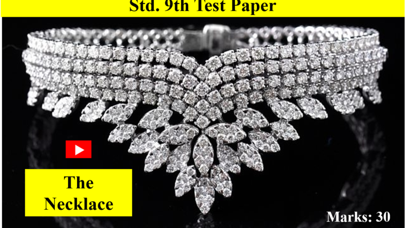 Std. 9th Test Paper 1.5 The Necklace