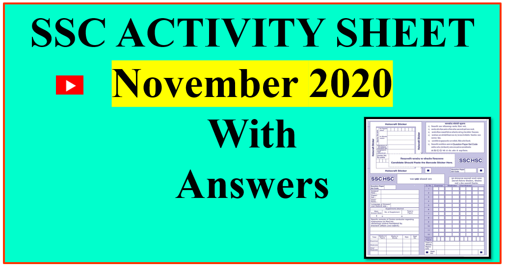 SSC ACTIVITY SHEET November 2020 With Answers