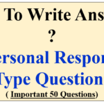 Textual Personal Response Questions Std.10th